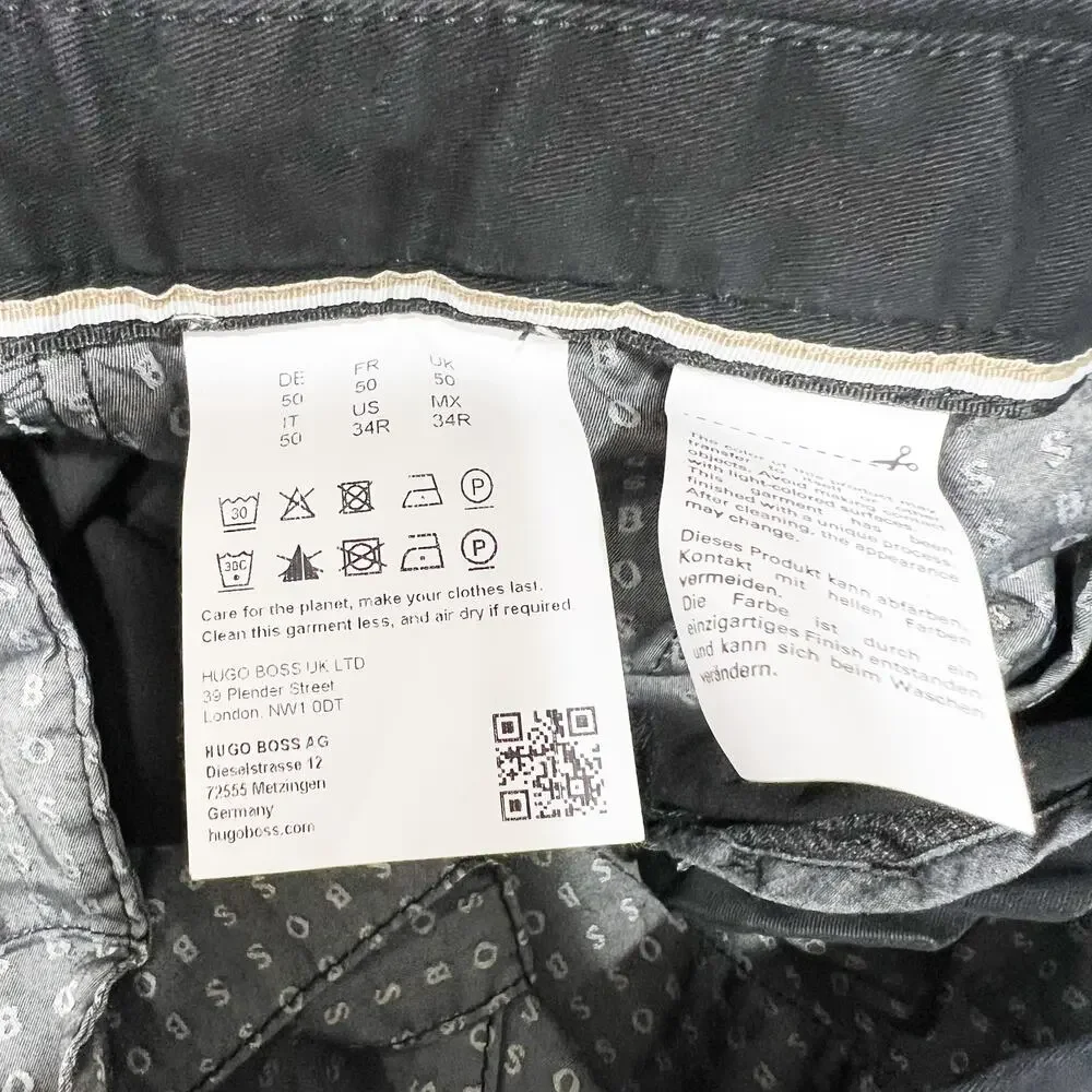 Boss Kaito Slim Fit Mens Black Pants Size 34R